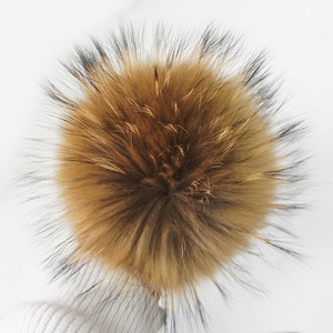 Real <strong>Raccoon</strong> <strong>Fur</strong> Pompom <strong>Balls</strong> 9cm 13cm 15cm Snap Button Winter Beanies Accessory for Garments Real <strong>Rabbit</strong> <strong>Fox</strong> Pelt Material - Product Image 1