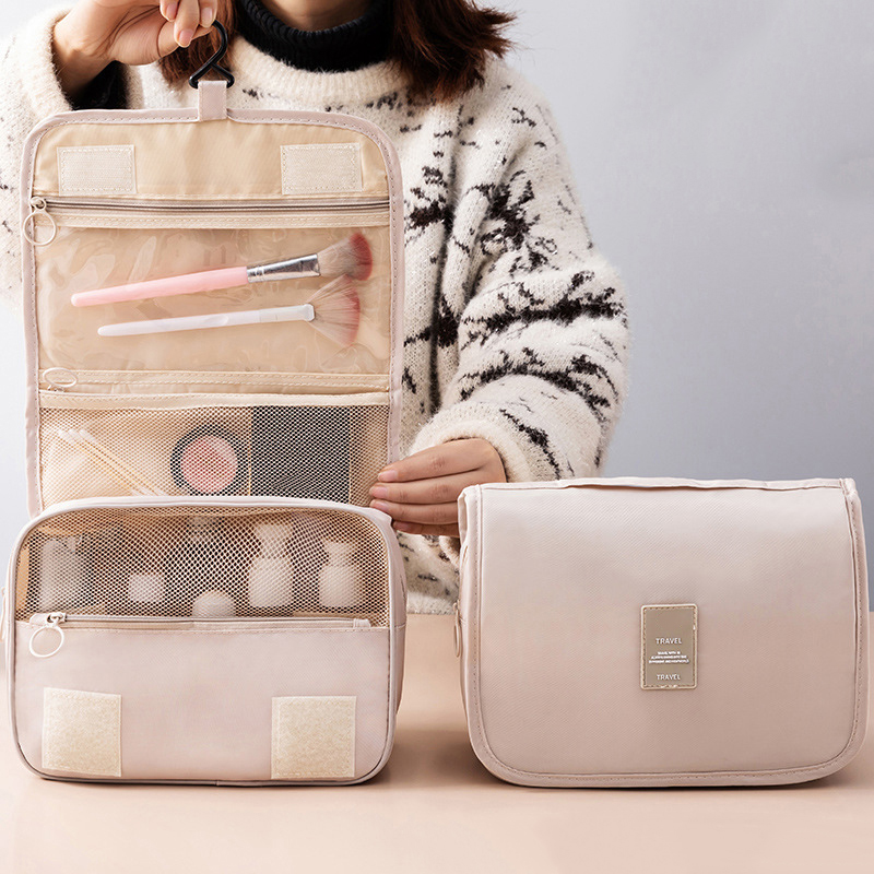 Оптовая продажа, водонепроницаемая дорожная косметичка из ткани Оксфорд с логотипом на заказ для мужчин и женщин, органайзер для мытья, косметичка
