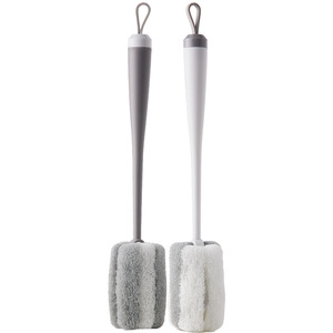 Brosse à tasses Geiro avec éponge à récurer, blanc et gris spatial, pour nettoyer les verres et les tasses - Product Image 3