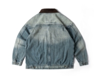 Blouson d'hiver polyvalent en denim polyester/coton anti-plis 250g avec isolation 3M Thinsulate, vêtement de travail décontracté à boutons