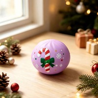 Vente en gros Jouet Squishy de Noël en forme de boulette, Jouet à presser en TPR, Balle anti-stress, Jouet sensoriel Fidget, Boîte mystère Père Noël Bonhomme de neige