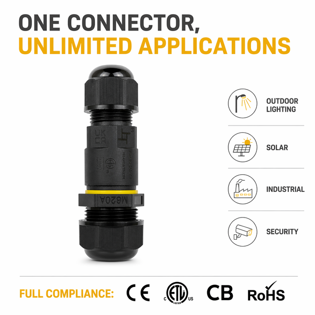 IP68 Waterproof Connector Underwater 20M IP68 Connector Outdoor Power Box Underground Waterproof Electrical Connector