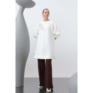 Tunique pour femme avec broderie sur l'épaule - 10629TNK - ECRU - Product Image 1