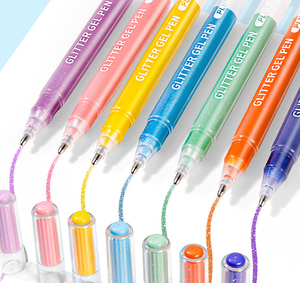 Pena Gel Glitter 0.5mm 6 Warna Pena Gambar Efek Khusus untuk Siswa Seni Menggambar Plastik - Product Image 1