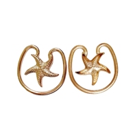 Cierre de aleación ajustable, cierre de Metal en forma de estrella de mar para Bikini, patrón de correa, sujetador, Conector de anillo, accesorios de ropa interior