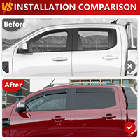 Compatible avec les modèles Ford Ranger US 2012-2018, déflecteurs de vent, pare-pluie pour fenêtres latérales, visière, déflecteur, ajustement personnalisé, matériau PC