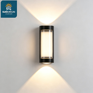 Lampe murale extérieure en aluminium, lumière LED blanc chaud 3500K, éclairage haut et bas, IP65 étanche, éclairage de jardin - Product Image 1