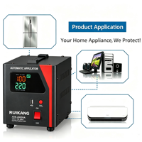 Stabilisateur de tension automatique monophasé 220V CA avec écran LCD, contrôle par relais, bobinage en aluminium, protection contre les surtensions et temporisation