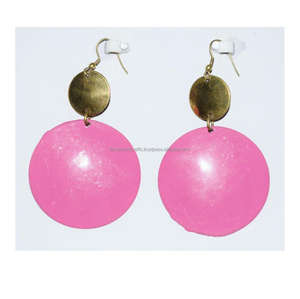 2024 Pendientes de color turquesa de cobre martillado Manchester, aro ovalado, venta al por mayor y pendientes colgantes tricolor de cobre rústico - Product Image 2