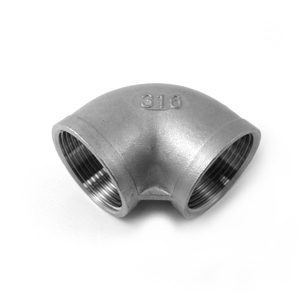 Tuyau fileté au gaz 6410005 galvanisé, tailles 12mm 50mm avec matériau en zinc Sku 316-90 ° COUDE FEMELLE FEMELLE EN ACIER INOXYDABLE AISI 3/4 - Product Image 1