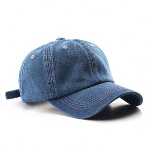 Casquette de baseball vintage en jean à 6 panneaux, polyester/coton, avec boucle métallique, couleur unie, unisexe, protection solaire extérieure, vente en gros - Product Image 5