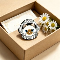 5 Model Pin Enamel Kucing Astronot dari Paduan Seng, Bros Kerah Kucing Luar Angkasa, Perhiasan Hewan Kartun, Hadiah