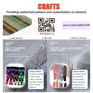 Pulsera de tela elástica NFC multicolor para Parque Temático de vacaciones personalizada, pulsera RFID elástica de nailon para niños - Product Image 4