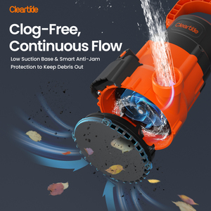 مضخة غاطسة كليتايد، مضخة صرف صحي محمولة تعمل بالتيار المستمر مصنوعة من البلاستيك بقوة 1/3 حصان للصرف في الطوابق السفلية/الحدائق/المسابح - Product Image 3