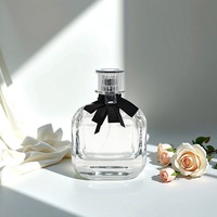 Fabricant de boîte de parfum plate transparente de forme unique emballage vide flacon de parfum vaporisateur de luxe 30ml 50ml 100ml