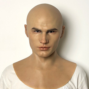 Máscara Facial de Silicona Realista Artística - Modelo Humano Esculpido para Reconocimiento Facial, Cosplay Completo de Halloween - Product Image 1