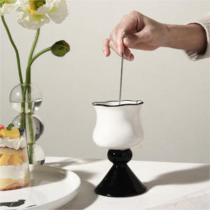 Tasse en céramique créative simple à pieds hauts Verres à <span class=keywords><strong>vin</strong></span> rouge exquis rétro - Product Image 2