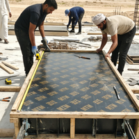 Contreplaqué de construction facile à démouler, filmé, avec logo imprimé, surface filmée marron
