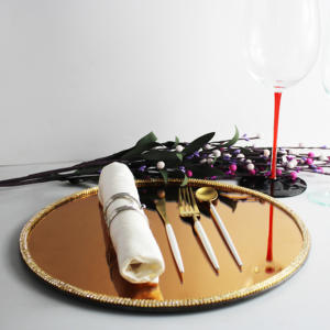 Vintage cuadrado bleu fleur or cerclé festonné récif en relief clair <span class=keywords><strong>pissenlit</strong></span> mariage perlé verre chargeur plaques - Product Image 5