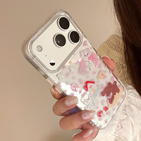 Coque Souple Transparente à Paillettes Motif Floral Estival pour iPhone 17 Pro, Compatible Apple 16, 15, 13, 14 – Nouveau Style