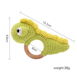 Crochet dinosaur rattle