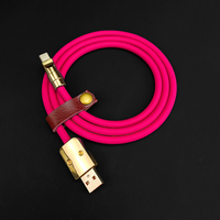 Kabel Data Silikon Cair Pengisian Cepat PD100W untuk Huawei Samsung, Harga Pabrik, Emas Tembaga, Dapat Disesuaikan, Tipe A ke C