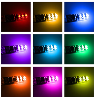Ampoules LED RGB TCYATO T10 pour voitures, lampe de lecture automobile 12V, télécommande en silicone, phare de voiture, éclairage de dégagement