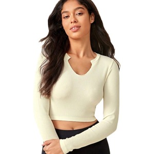 Camiseta Deportiva Sin Costuras para Mujer, Manga Larga, Secado Rápido, para Yoga, Pilates y Fitness - Product Image 5