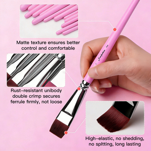 Juego de 13 Pinceles de Pelo de Nailon de Alta Calidad con Mango de Madera Fontainebleau, Pinceles Profesionales para Pintura Facial y Artística - Product Image 4