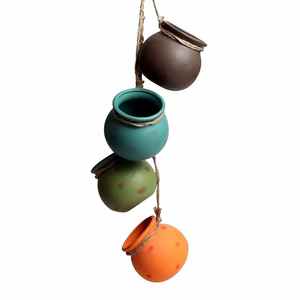 Macetas Colgantes con Cuerda de Yute, Macetas Colgantes para Suculentas, Macetas de Cerámica Multicolores para Montar en la Pared o el Techo - Product Image 1