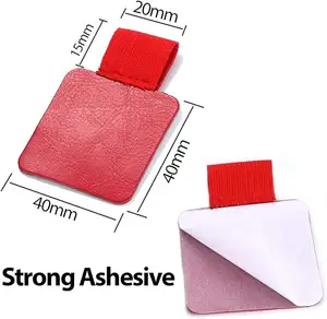 Self Adhesive Leather Pen Holder with Elastic Loop for Notebooks Journals Planners Tablet Case