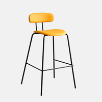 Tabouret de bar commercial chaise de bar en cuir PU cadre en métal meubles de salle à manger chaises de bar à café avec coussin confortable