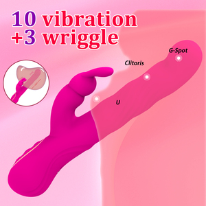Vibrador de conejo recargable de alto rendimiento con función de empuje Estimulador de clítoris de punto G para adultos - Product Image 3