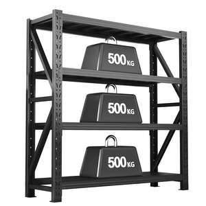 Étagères industrielles en acier, capacité de 500 kg par niveau, robustes et réglables - Product Image 1