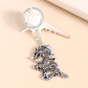 Porte-clés <span class=keywords><strong>Dragon</strong></span> en Alliage, Pendentif <span class=keywords><strong>Dragon</strong></span> Chinois Vintage, Breloque de Sac, Anneau de Clés du Nouvel An Chinois - Product Image 3