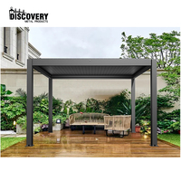 Bestseller Garten Maßgefertigte Automatische Pavillons Outdoor Wasserdicht mit Elektrischem Schiebevorhang Lamellendach Pergola Lamellendach