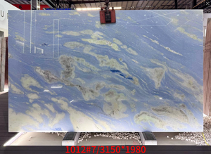 Moderna Lastra di Marmo Brasiliano Naturale di Lusso, Cielo Blu e Nuvole Bianche, Traslucido per Arredamento Casa, Top Cucina, Tavolo, Vanità, Pavimento - Product Image 2