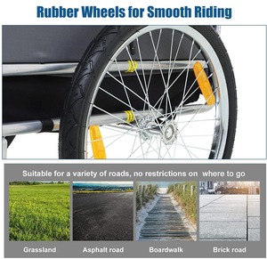 <span class=keywords><strong>Remorque</strong></span> de vélo pliable <span class=keywords><strong>tout</strong></span>-<span class=keywords><strong>terrain</strong></span> pour animaux de compagnie avec cadre en acier inoxydable durable, grande capacité, OEM pour chiens, cyclisme, jogging, camping - Product Image 5