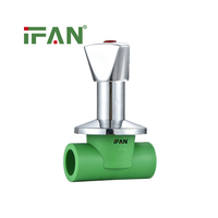 IFAN EN 15874 Robinet encastré en plastique de haute qualité 20-32MM PPR, vert chromé, robinet d'arrêt PPR encastré