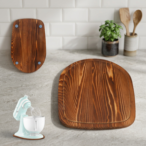 Planches à découper en bois faites à la main, blocs de découpe en bois neufs, décoratifs, rustiques, marron, pour servir - Product Image 4