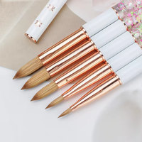 Stylo à ongles professionnel pur Kolinsky blanc sculpté poudre tige d'huile vison outils pour ongles stylo de peinture manucure Extension d'ongle brosse acrylique