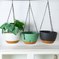 Pot Bunga Gantung Self-Watering dengan Sistem Drainase, Pot Bunga Plastik untuk Tanaman Indoor & Outdoor, Pot & Planter Taman