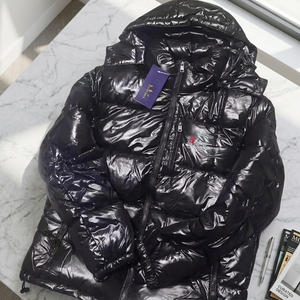 Veste matelassée à capuche noire brillante de style RLS personnalisée, veste d'<span class=keywords><strong>hiver</strong></span> chaude pour hommes et femmes, pour l'extérieur - Product Image 2