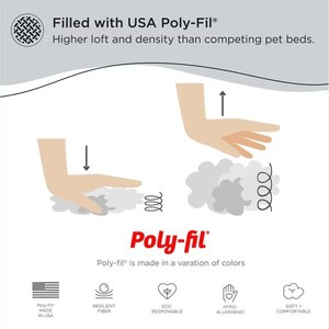 เตียงทรงโดนัทขนปุยขนาดกลางสีเทาถอดออกได้และซักได้ลายแมวถ้ำแมวเตียง - Product Image 3