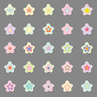 50 feuilles de journal décoratif imperméable pour enfants, style frais transfrontalier, avec étoiles, pentagrammes et motifs de dessins animés originaux pour filles