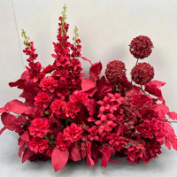 Rangkaian Bunga Mawar Sutra Buatan untuk Dekorasi Pernikahan, Centerpiece Pernikahan Romantis, Bola Bunga Merah Tinggi Buatan Tangan yang Menawan