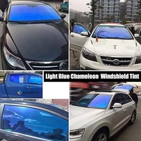Film teinté pour vitres de voiture Mingtu VLT 85% de haute qualité, 1*30M, bleu violet, PET auto-réparant, effet caméléon changeant de couleur