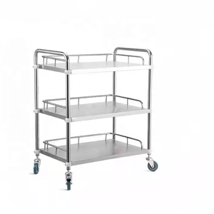 Low Price Promotion Stainless Steel Emergency Treatment <b>Trolley</b> <b>Hospital</b> Cart With Wheels - Product Image 1