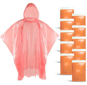 Jas hujan ponco plastik portabel, satu kali penggunaan luar ruangan jas hujan tahan air - Product Image 4