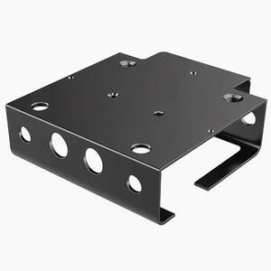 Custom Sheet Metal Stamping <b>Bracket</b> Chassis Mounting Shell <b>Black</b> Powder Coated Metal Equipment Support Housing Parts - Product Image 1